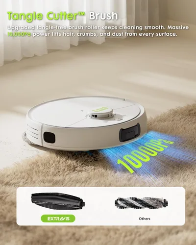 Miniatura 2 de V5 PRO Robot aspirador y trapeador combinado, succión de 10000 Pa, estación de autovaciado, navegación láser LDS, cepillo sin enredos para pelo