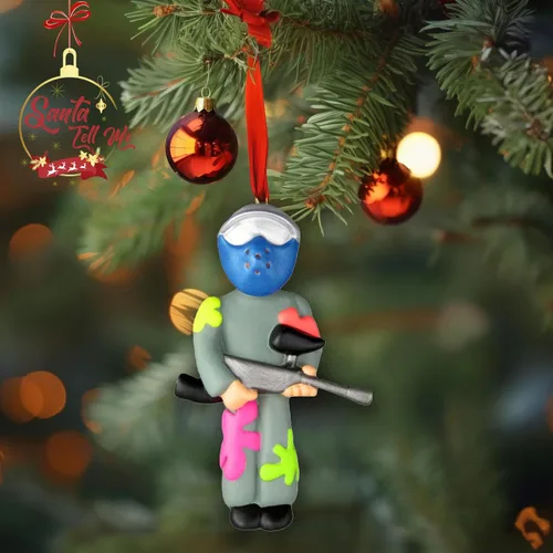 Miniatura 4 de Paintball - Adorno de Navidad 2025, regalo personalizado de paintball para adolescentes, adultos o niños, adorno navideño divertido personalizado