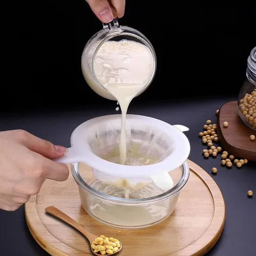 Miniatura 5 de Colador de malla de nailon ultrafino para cocina, colador de malla de yogur, colador de malla de plástico con asa, mini red de separación