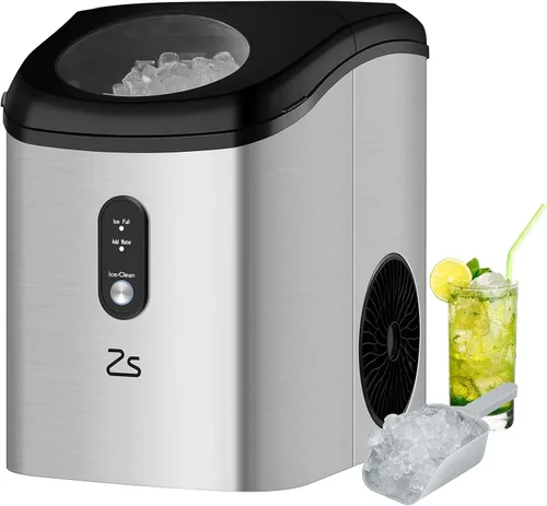 Nugget - Máquina de hielo para encimera con hielo masticable suave, máquina de hielo portátil con autolimpieza, 33 libras/24 horas, operación con