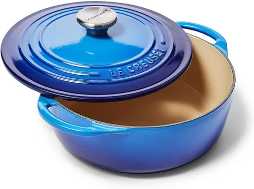 Miniatura 6 de Le Creuset Horno Holandés Redondo Poco Profundo de Hierro Fundido, 2.75qt, Flame Llama
