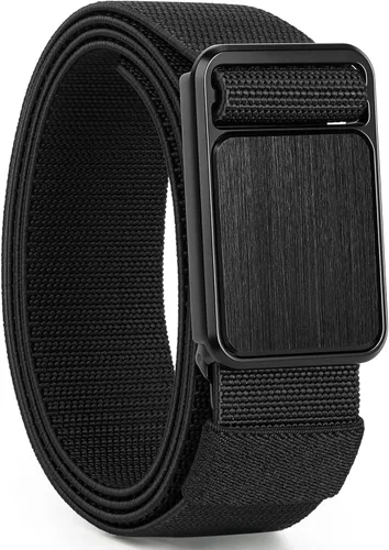 ITIEZY Cinturón táctico elástico para hombre, cinturón elástico de nailon de 1 3/8 pulgadas, hebilla magnética de liberación rápida para el trabajo,