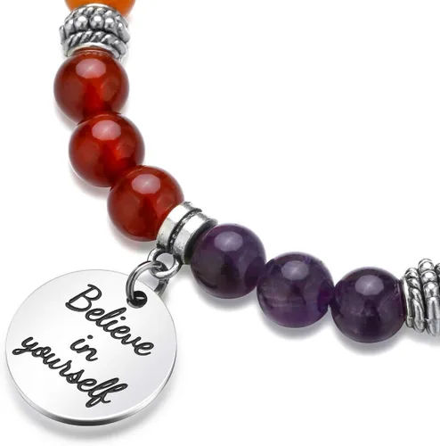 Miniatura 21 de Top Plaza Pulsera de cuentas de 7 chakras para yoga, reiki, cristales curativos, pulsera de cuentas de piedras preciosas de amistad, pulsera