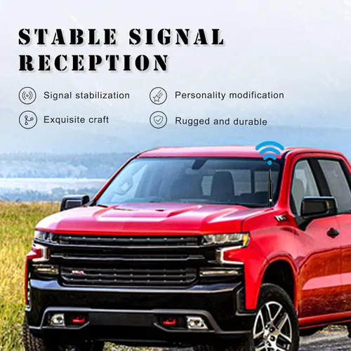 Miniatura 5 de Pack-1 - Antena tipo bala para automóvil, poste de antena de calavera de 5.4 pulgadas para GM Chevy Silverado 1500 2500 3500 HD Avalanche GMC Sierra