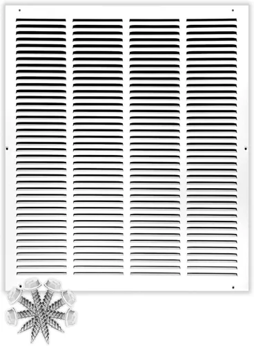 Miniatura 72 de HVAC Premium 30' x 10' [Abertura de conducto] Rejilla de aire de retorno de acero estampado plano - Pared lateral y techo - Cubierta de conducto