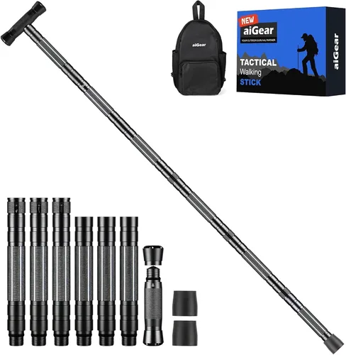 Miniatura 9 de aiGear G3 Tactical Walking Stick Self Defense, Upgraded Durable Hiking Stick with Multitool Adjustable 5-8 Tubes Modular Design for Hiking Camping