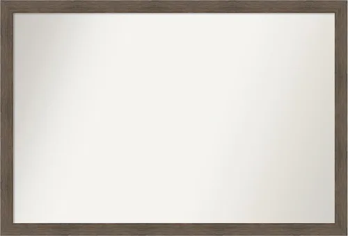 Miniatura 507 de Amanti Art Espejo de pared personalizado no biselado (24 x 27 pulgadas), marco estrecho de nogal chipre - varios tamaños personalizados - Espejo