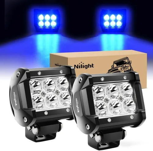 Miniatura 18 de Nilight Foco de Luz LED Roja de 4 pulgadas Luz Antiniebla de Conducción Puntual, 2 Piezas, 18W, Fuera de Carretera, Pesca, Caza, Emergencia, Señal