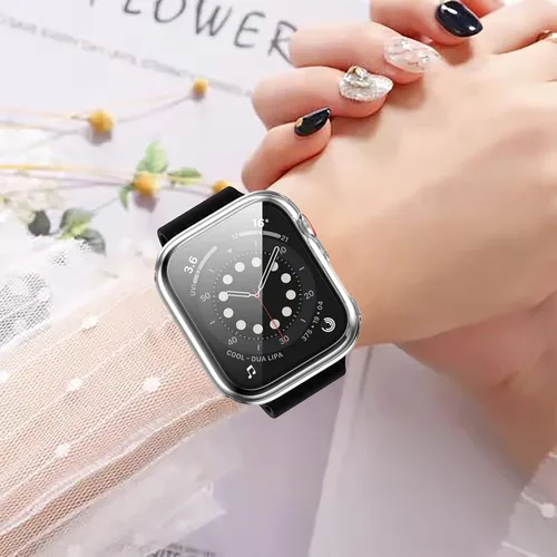 Miniatura 6 de Juego de 12 fundas para Apple Watch Series 9, Series 8 y Series 7 de 41 mm con protector de pantalla de vidrio templado, cubierta protectora Paq