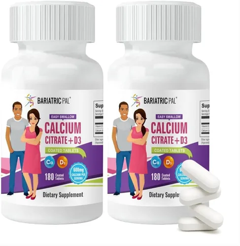Miniatura 10 de BariatricPal Citrato de calcio fácil de tragar (600 mg) y comprimidos recubiertos con D3 (suministro para 30 días)