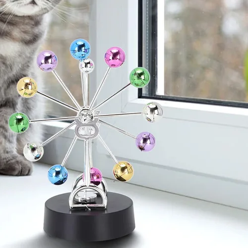 Miniatura 8 de KENANLAN Bola giratoria de la rueda de la fortuna, rotación magnética eléctrica de la rueda de la fortuna juguete colorido de la bola del metal