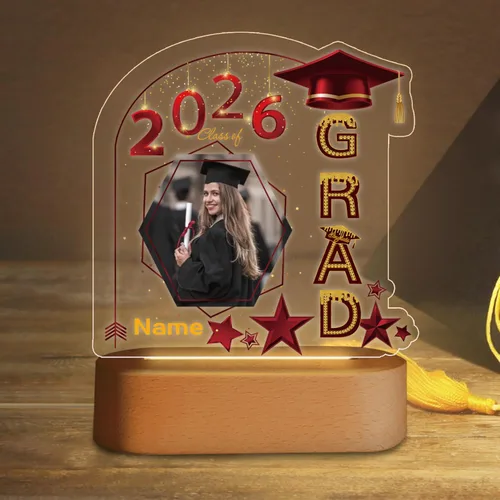 Miniatura 23 de Regalos de graduación personalizados luz nocturna con nombre de foto, lámpara LED de graduación personalizada 2026 para mujeres y hombres, regalos