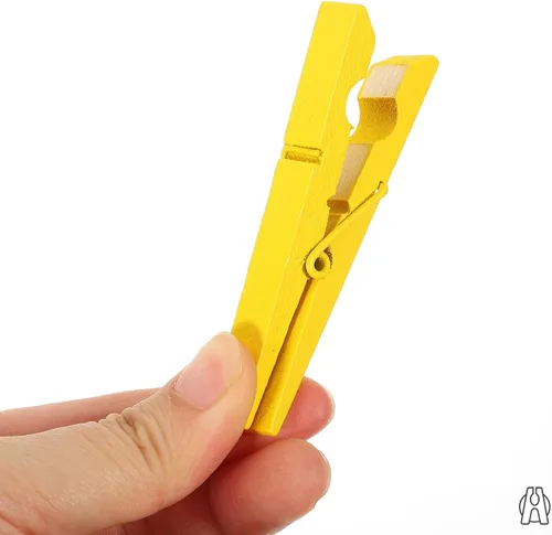 Miniatura 2 de Zerodeko Clavijas de ropa 30 unids pinzas de madera para ropa, pinzas para ropa, pinzas de ropa amarillas de madera