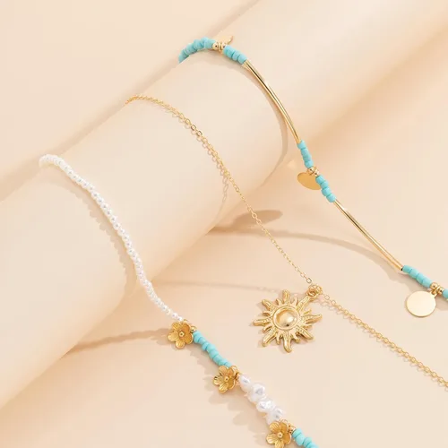 Miniatura 23 de Long tiantian Collares en capas para mujer, joyería occidental para mujer, collar de moneda apilable, collar de país, moderno, bohemio, verano