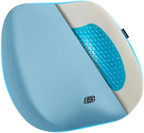 Miniatura 13 de Skechers Cojín de asiento de gel y espuma viscoelástica de alta calidad, cojín para silla de oficina para aliviar el dolor de coxis, almohada