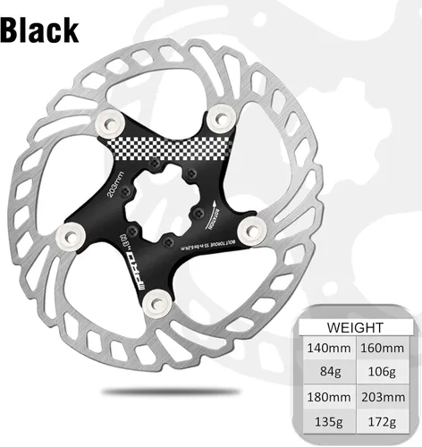 Miniatura 2 de BUCKLOS IIIPRO 140mm 160mm 180mm 203mm Rotor de Freno de Disco de Bicicleta Flotante con 6 Pernos, Rotores de Freno de Disco de Bicicleta de Acero
