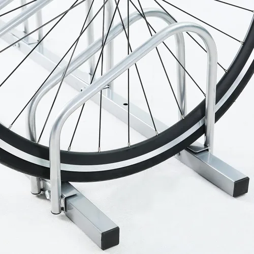Miniatura 4 de SDADI 4 Bicicletas De Piso De La Bicicleta De Parking Rack De Soporte De Almacenamiento Ajustable Interior - Plata