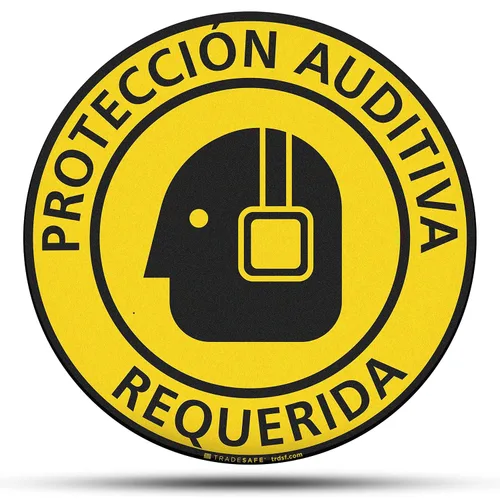 Miniatura 13 de TRADESAFE Adhesivo antideslizante para el suelo del área del casco español – Señal de precaución del Área de USO De Cascos, letrero de vinilo