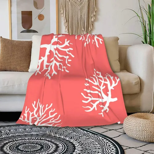 Miniatura 3 de HGOD DESIGNS Manta de forro polar coral de playa, suave y acogedora, manta mullida y mullida para mujeres y adultos, manta de microfibra de felpa