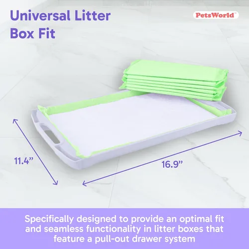 Miniatura 3 de PetsWorld Recambios de almohadillas para gatos de ajuste universal para caja de arena, aroma fresco, ultraabsorbente, control de olores, paquete
