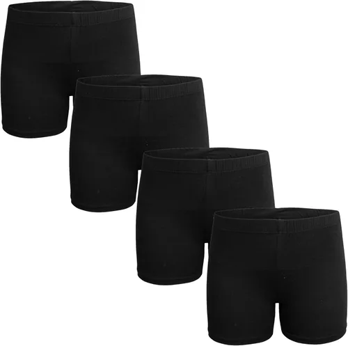 Pantalones cortos de algodón populares para niñas, paquete de 4 pantalones cortos de vestir sólidos y teñidos anudados, pantalones cortos