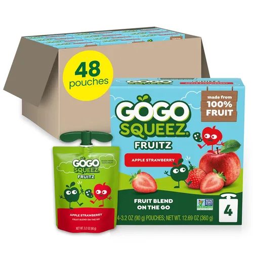 Miniatura 14 de GoGo squeeZ - Puré de manzana, sin gluten, vegano, puré de manzana sin azúcar, se puede volver a cerrar, bolsas sin BPA