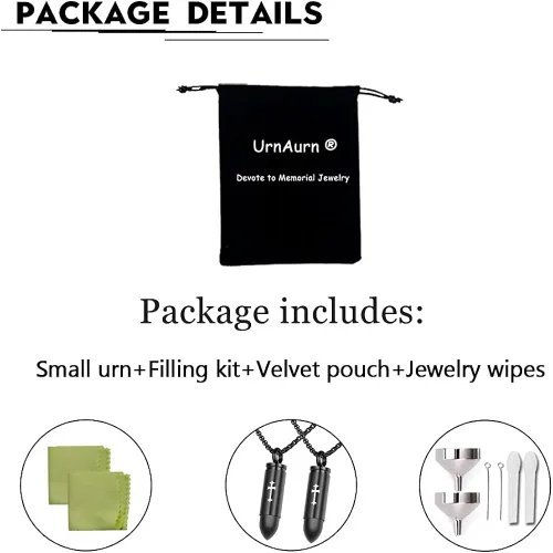 Miniatura 7 de 123 Pack Urn Necklace for Ashes for Women Men Cylinder Urn Locket Bullet Cremation Jewelry Fish Necklace for Ashes CZ Bar Cremation Jewlery for