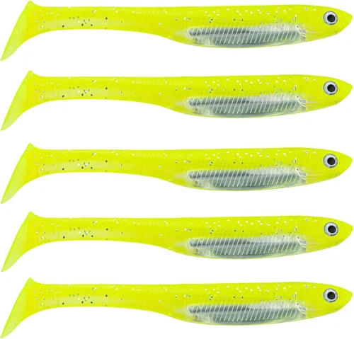 Miniatura 28 de QualyQualy Cebo de plástico suave Swimbait Paddle Tail Shad Lure Soft Bass Shad Bait Shad Minnow Paddle Tail Cebo de natación para Bass Trucha 2#