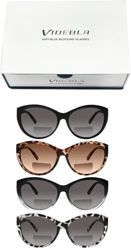 Miniatura 7 de Paquete de 4 lentes de sol de lectura bifocales para hombres y mujeres con Cateye Vintage Fashion Bifocal UV400 protección solar para exteriores