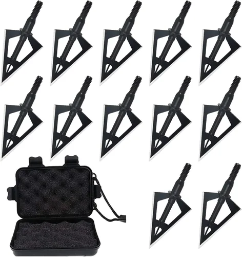Miniatura 9 de Hojas de Acero Inoxidable para Cazar y Tiro con Arco Cabezales Anchos de Punta de Flecha Compatibles con Arcos Tradicionales, Arco de Tiro, Ballesta