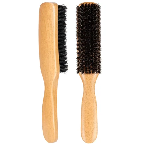 Miniatura 11 de STYLEMATE Sapele - Cepillo de pelo de cerdas de jabalí de madera para mujeres y hombres, cepillo suave para cabello fino y fino, cepillo alisador