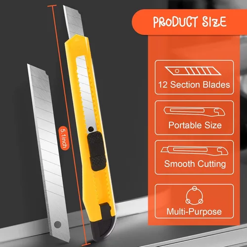 Miniatura 6 de Exacto - Cortador de cajas retráctil, paquete de 4 unidades, cuchillo utilitario de alta calidad, cuchillas de 0.315 pulgadas de ancho, abridor