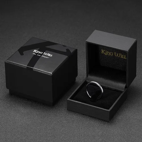 Miniatura 53 de King Will Alianza de boda de carburo de tungsteno para hombres y mujeres, anillos de promesa para parejas abovedados de alto pulido