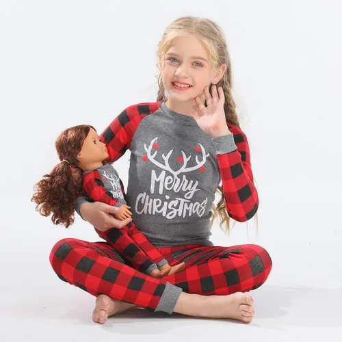 Miniatura 4 de Babyroom Pijamas de algodón a juego para niñas y niños pequeños, 4 piezas, ropa de dormir de Navidad