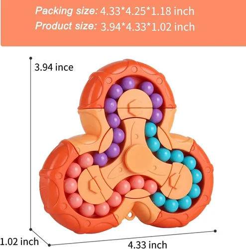 Miniatura 6 de YUDANSI Juguete de rompecabezas de frijol mágico, cubo giratorio 2 en 1, cubo mágico giratorio, regalo para niños y niñas de 3 años, 5-7, 8-12