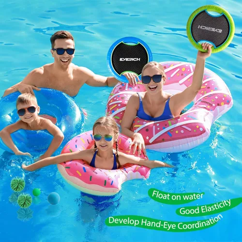 Miniatura 5 de Bouncy Paddle Ball Game for Kids with EVA Foam Trampoline Paddles and Balls, Stringy Ball Toss and Catch Set for Indoor Outdoor Beach Pool Backyard
