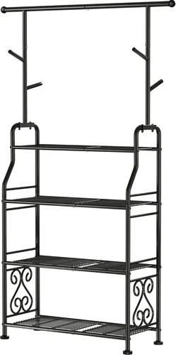 Miniatura 7 de GIOTORENT Soporte para plantas para interiores y exteriores, estantes de metal resistente de 4 niveles, exhibe hasta 17 plantas múltiples, soporte