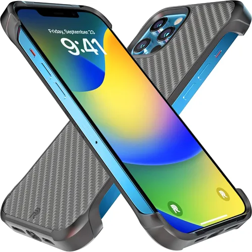 Miniatura 12 de Phone REBEL - Funda para iPhone 12 Pro Max [fibra de aramida Gen-2] fuerte compatible con MagSafe, inserciones a prueba de golpes, esquinas negro