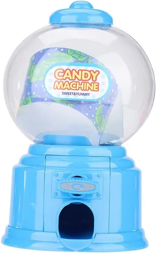 Miniatura 6 de Fdit Máquina portátil de caramelo para niños Mini dispensador de bolas de goma de plástico Regalo de jardín de infantes (azul)