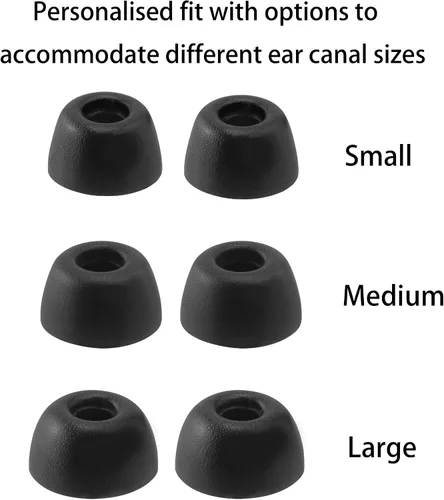 Miniatura 6 de Almohadillas de espuma de repuesto para JBL Endurance Peak 3 / Peak II/Peak/Run 2 Wired/Race TWS, Ultimate Comfort, 3 pares (S/M/L)