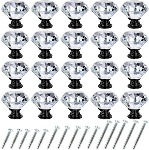 Miniatura 12 de NORTHERN BROTHERS - Pomos de gabinete de NORTHERN BROTHERS, pomos de aparador de cristal para gabinetes y cajones de 30 mm - Tiradores de cristal