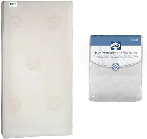 Miniatura 16 de Sealy Naturalis - Colchón hipoalergénico de 2 etapas para cuna de bebé y cama infantil, colchón para cuna no tóxico, algodón natural, bobina híbrida