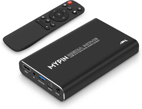 4K@30hz USB3.0 HDMI Media Player Soporte 2.5 "SATA HDD con HDMI/AV/salida óptica, reproductor MP4 H.265 portátil para videos/música/fotos desde
