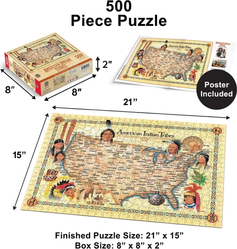 Miniatura 2 de MasterPieces Rompecabezas de 550 piezas para adultos, familia o jóvenes, tribus indias americanas, 18 x 24 pulgadas