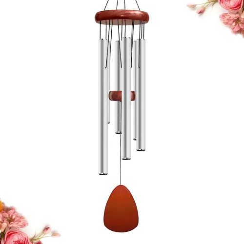 Miniatura 21 de Bursvik Campanilla de viento de 28 pulgadas, campanillas de viento decorativas en metal para exteriores, conmemorativas, regalo de recuerdo, Negro