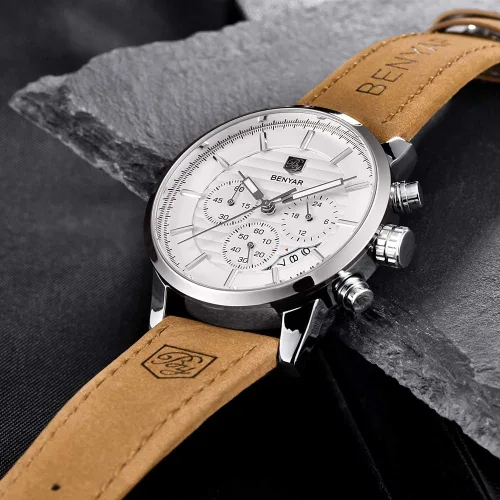Miniatura 6 de BENYAR - Reloj de cuarzo impermeable con cronógrafo de cuarzo para hombre y negocios, Cronógrafo, movimiento de cuarzo