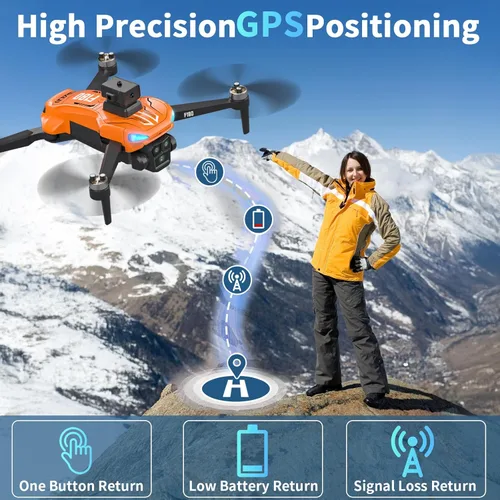 Miniatura 7 de Dron GPS con cámara 4K para adultos, pantalla de control remoto de 4.5", retorno automático, evitación automática de obstáculos, 22 minutos