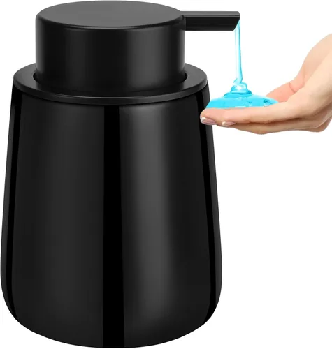 Miniatura 13 de Dispensador de jabón de cerámica con bomba fácil de prensar, dispensador de líquido de loción de manos para champú, baño, cocina, 12 onzas