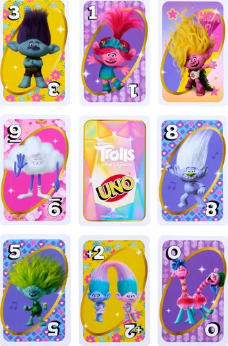 Miniatura 4 de Mattel Games UNO Trolls 3: Juego de cartas Band Together para niños, adultos y noche de juegos con personajes de Trolls y regla especial