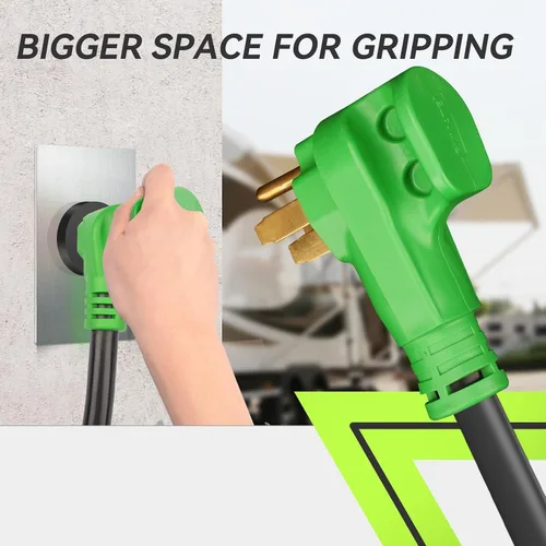 Miniatura 6 de RVMATE Cable de extensión de alimentación con cerradura para RV/generador de 50 amperios y 15 pies, mango de fácil enchufe, 14-50P a SS 2-50R